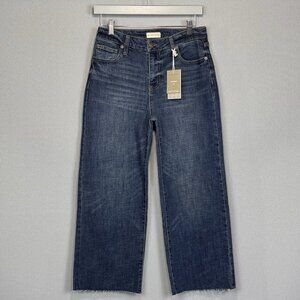 Oliver Logan Jeans Womens 8/29P Aberdeen Wide Leg Crop Raw Hem High Rise Stretch